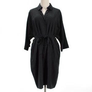 Lululemon NWOT Perfectly Poised Short Button Up Shirt Dress w/ Belt Size 8 Black